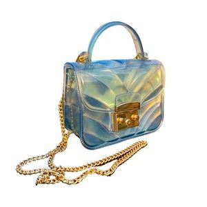 Crossi, Crossbody Semi-transparent Iridescent Mint Bag